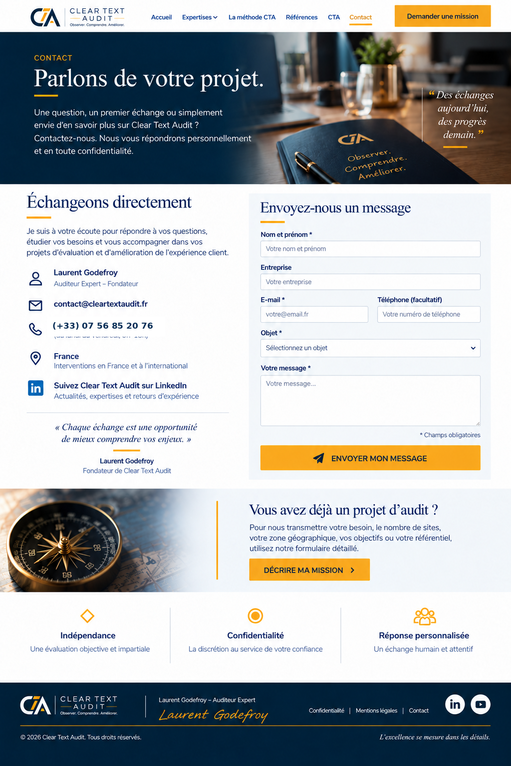Contact — référence visuelle validée