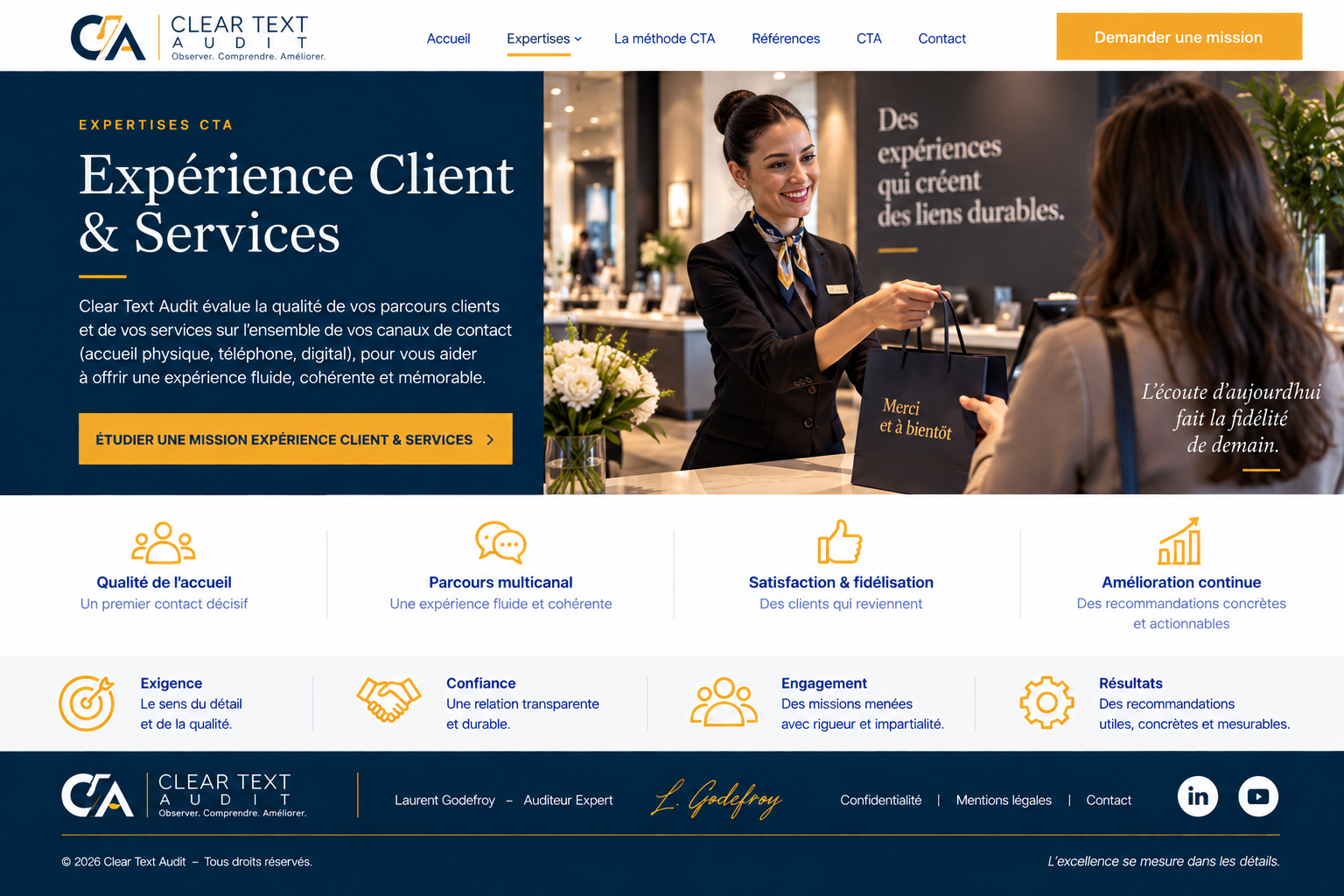 Expérience Client & Services — référence visuelle validée
