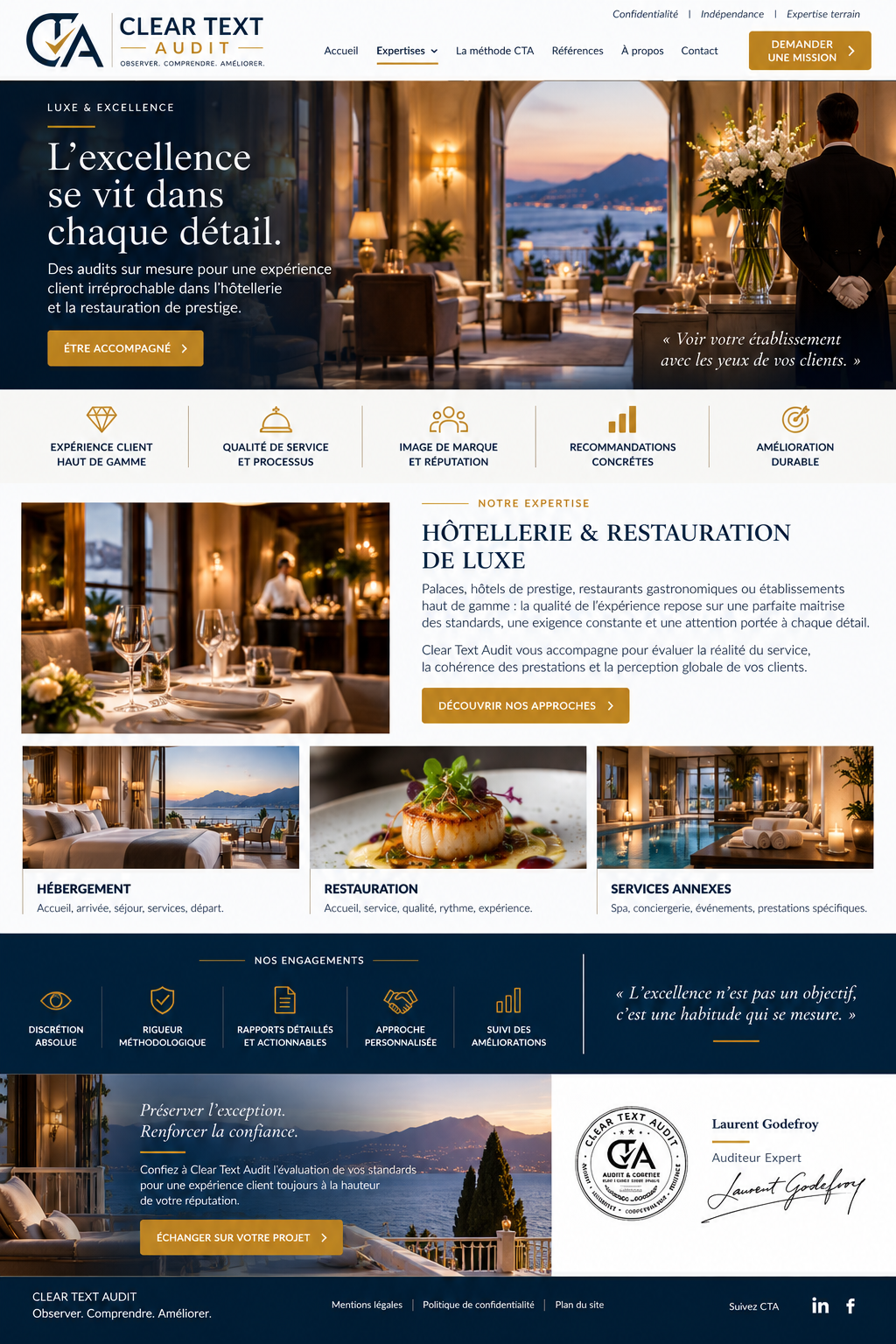 Luxe & Excellence — référence visuelle validée
